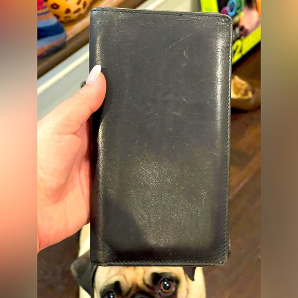 Vintage Dilana Black Leather Credit Card Case Carrier Bifold Wallet - Picture 2 of 13